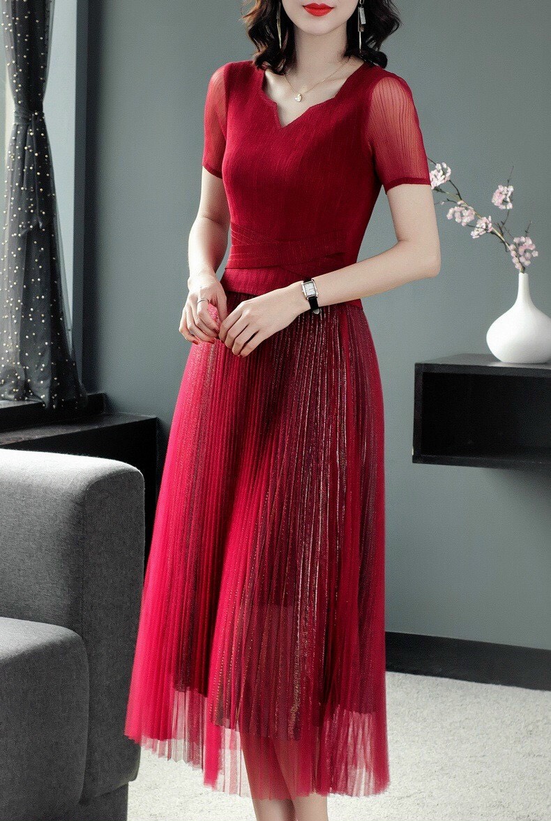 Đầm Dập Ly cổ cách Điệu - HN903